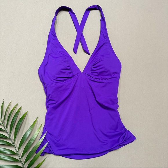 ATHLETA Shirrendipity rich purple tankini top, S. - Picture 2 of 6